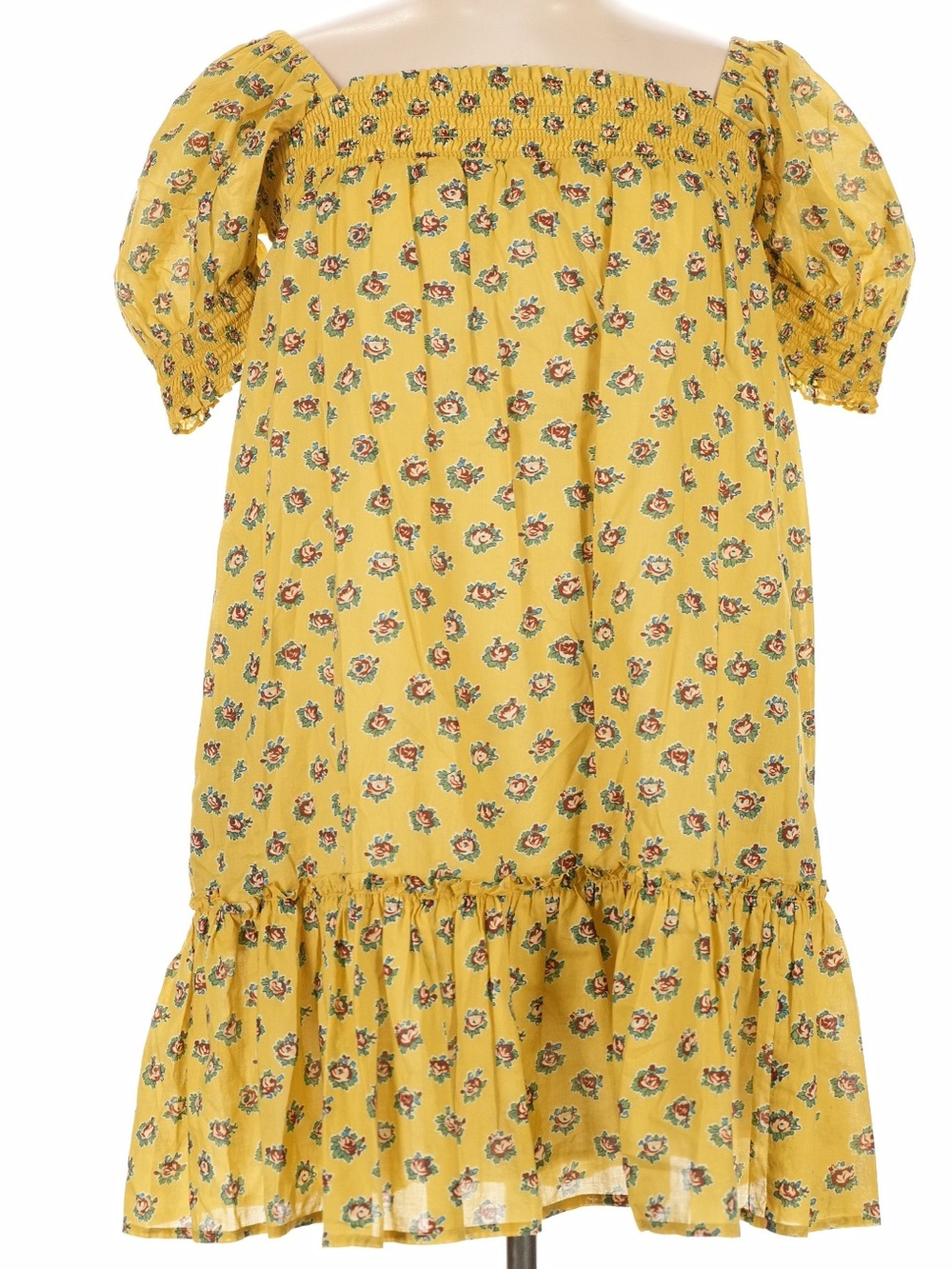 Tory Burch Smocked Mini Dress – Yellow Garden Rose Floral size large